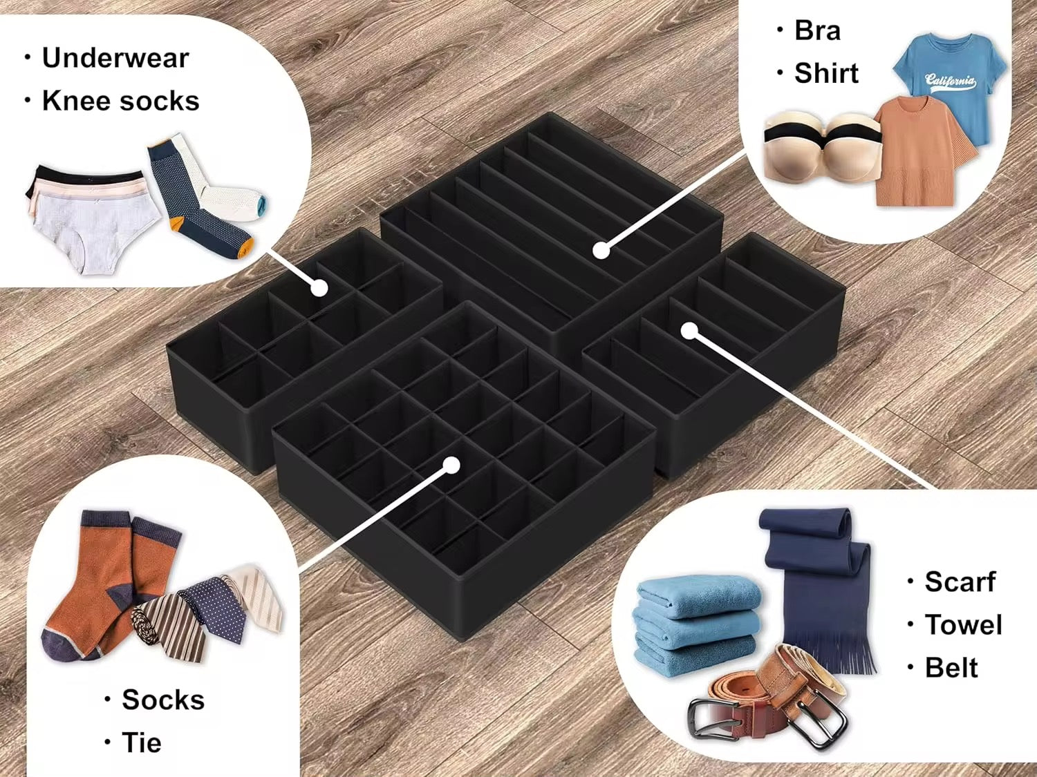 4-PIECE DRAWER ORGANIZER SET